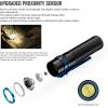 imageOLIGHT Baton3 Pro Max Flashlight Rechargeable Compact EDC with Safety Proximity Sensor 2500 LED High Lumens Suitable for Camping Hiking Emergency Orange Cool WhiteBlack