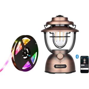 imageOLIGHT Ostrip 2 RGBIC LED Strip Light Bundle with Olantern Classic 2 Pro APP Control Camping Lantern