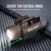 imageOLIGHT Baldr Pro 1350 Lumens Tactical Weaponlight with Green Light and White LED 260 Meters Beam Distance Compatible with 1913 or GL Rail Batteries IncludedDesert TanDesert Tan