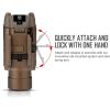 imageOLIGHT Baldr Pro 1350 Lumens Tactical Weaponlight with Green Light and White LED 260 Meters Beam Distance Compatible with 1913 or GL Rail Batteries IncludedDesert TanDesert Tan