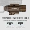 imageOLIGHT Baldr Pro 1350 Lumens Tactical Weaponlight with Green Light and White LED 260 Meters Beam Distance Compatible with 1913 or GL Rail Batteries IncludedDesert TanDesert Tan
