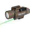 imageOLIGHT Baldr Pro 1350 Lumens Tactical Weaponlight with Green Light and White LED 260 Meters Beam Distance Compatible with 1913 or GL Rail Batteries IncludedDesert TanDesert Tan