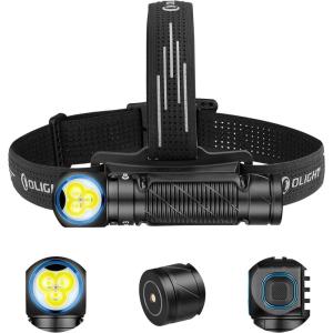 imageOLIGHT Perun 3 Rechargeable Headlamp Flashlight 3000 Lumens LED Headlight with Red Light Waterproof Head Lamp with Headband for Outdoor Camping Hiking Working Dream BlueBlack
