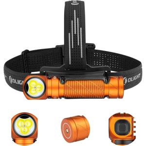imageOLIGHT Perun 3 Rechargeable Headlamp Flashlight 3000 Lumens LED Headlight with Red Light Waterproof Head Lamp with Headband for Outdoor Camping Hiking Working Dream BlueOrange
