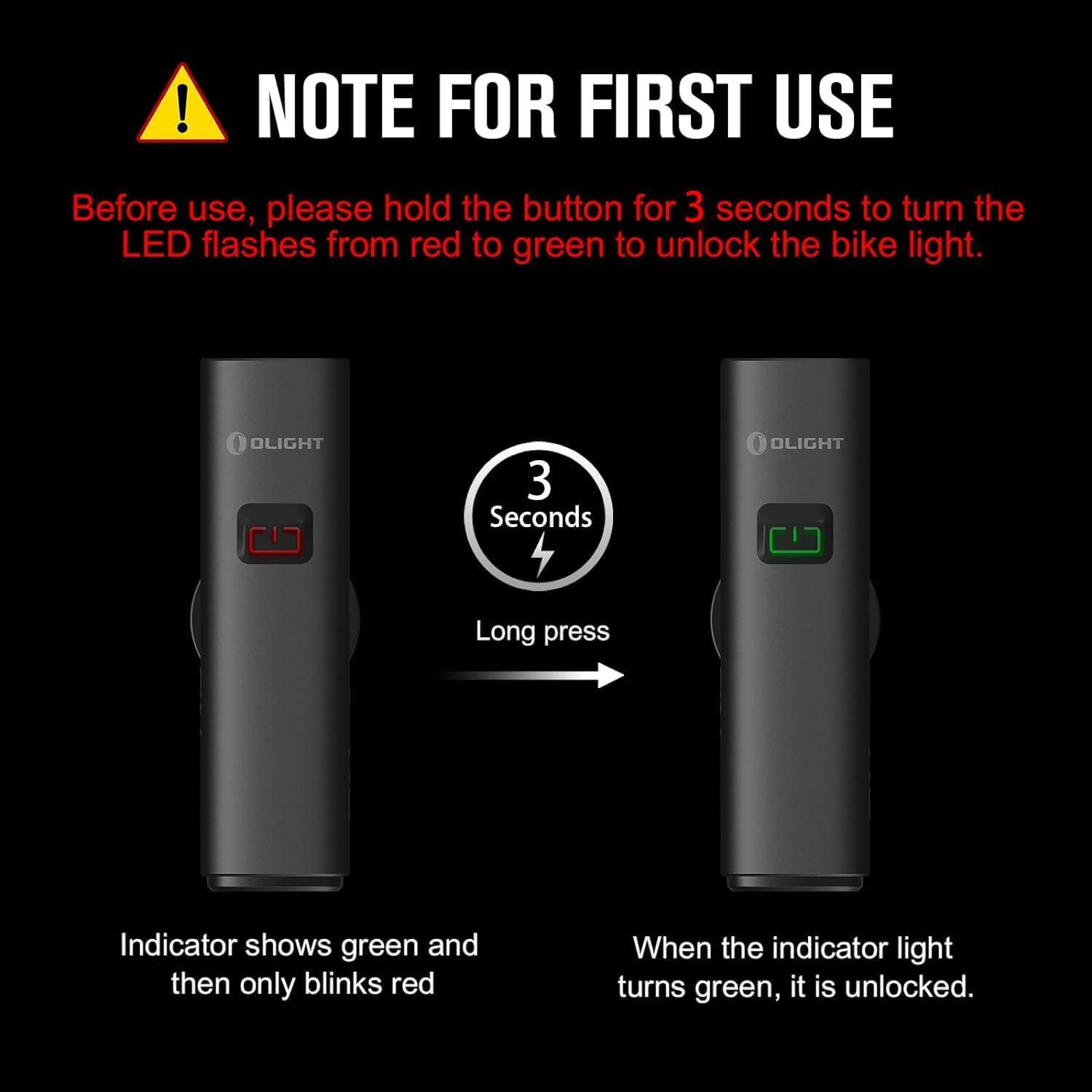 imageOLIGHT RN 800 Rechargeable Bike Headlights 800 Lumens for Road Urban Cyclists USB Type C Charging 1x Rechargeable Battery Included IPX6 Waterproof Bicycle Light