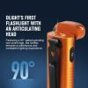 imageOLIGHT Arkflex Adjustable Right Angle EDC Flashlight 1000 Lumens Rechargeable Handheld Lights TwoWay Pocket Clip with an 090Articulating Head for Working Outdoors and Repairing Orange