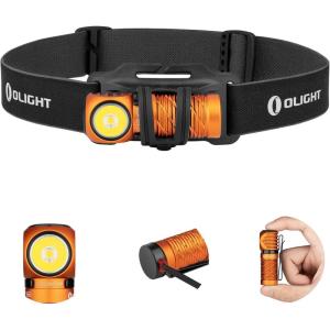 imageOLIGHT Perun 2 Mini Headlamp 1100 Lumens LED Head Flashlight Rechargeable Headlight with Red Light Option Great for Working Hiking Camping and Climbing OD Green Cool Whtie Light 57006700KOrange