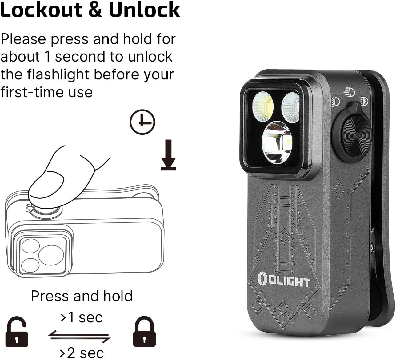 imageOLIGHT Oclip Pro EDC Flashlight Clipon Light Rechargeable 500 Lumens with Three Lighting Solutions TypeC Charging Magnetic Flash Lights for Outdoor or Indoor UsePatriotic Flag Engraved EditionGray