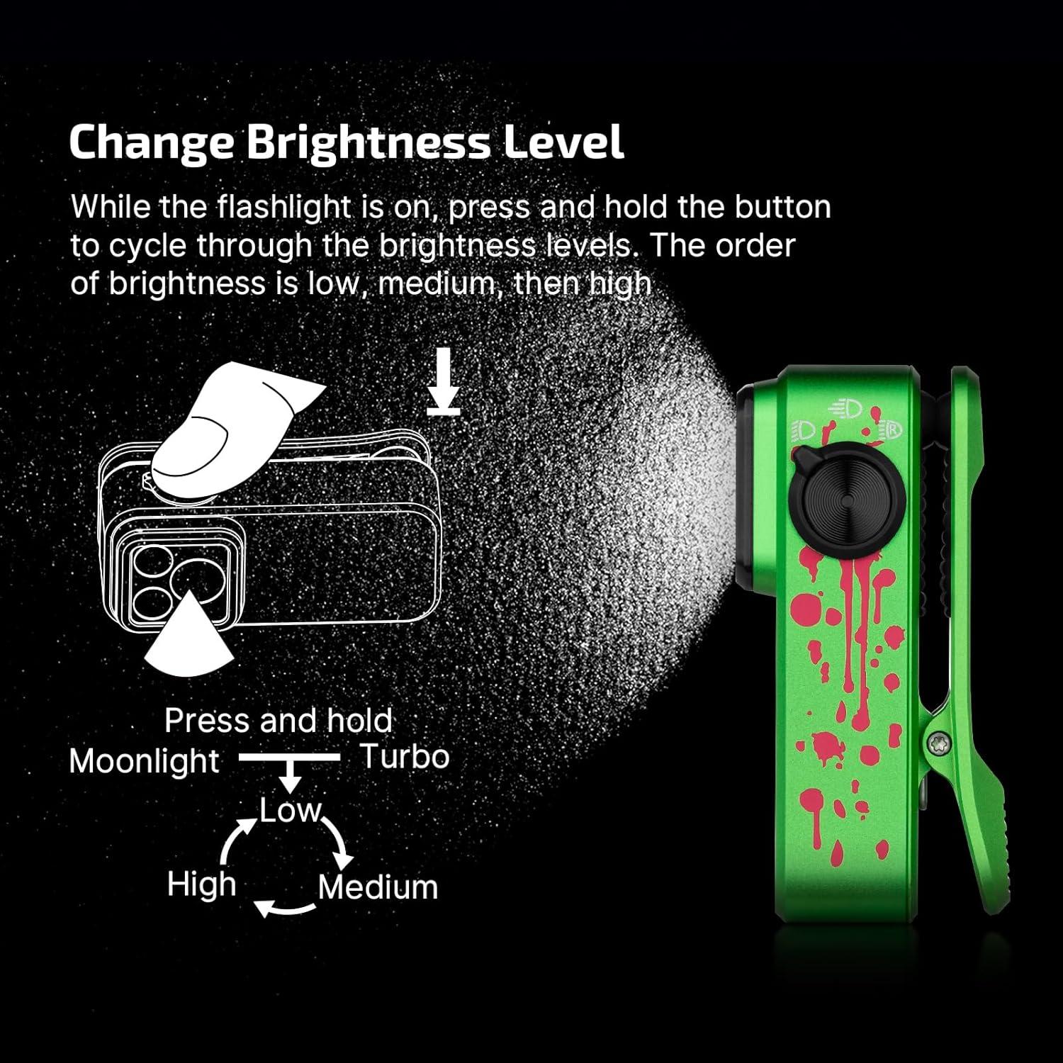 imageOLIGHT Oclip Pro EDC Flashlight Clipon Light Rechargeable 500 Lumens with Three Lighting Solutions TypeC Charging Magnetic Flash Lights for Outdoor or Indoor UsePatriotic Flag Engraved EditionZombie Green