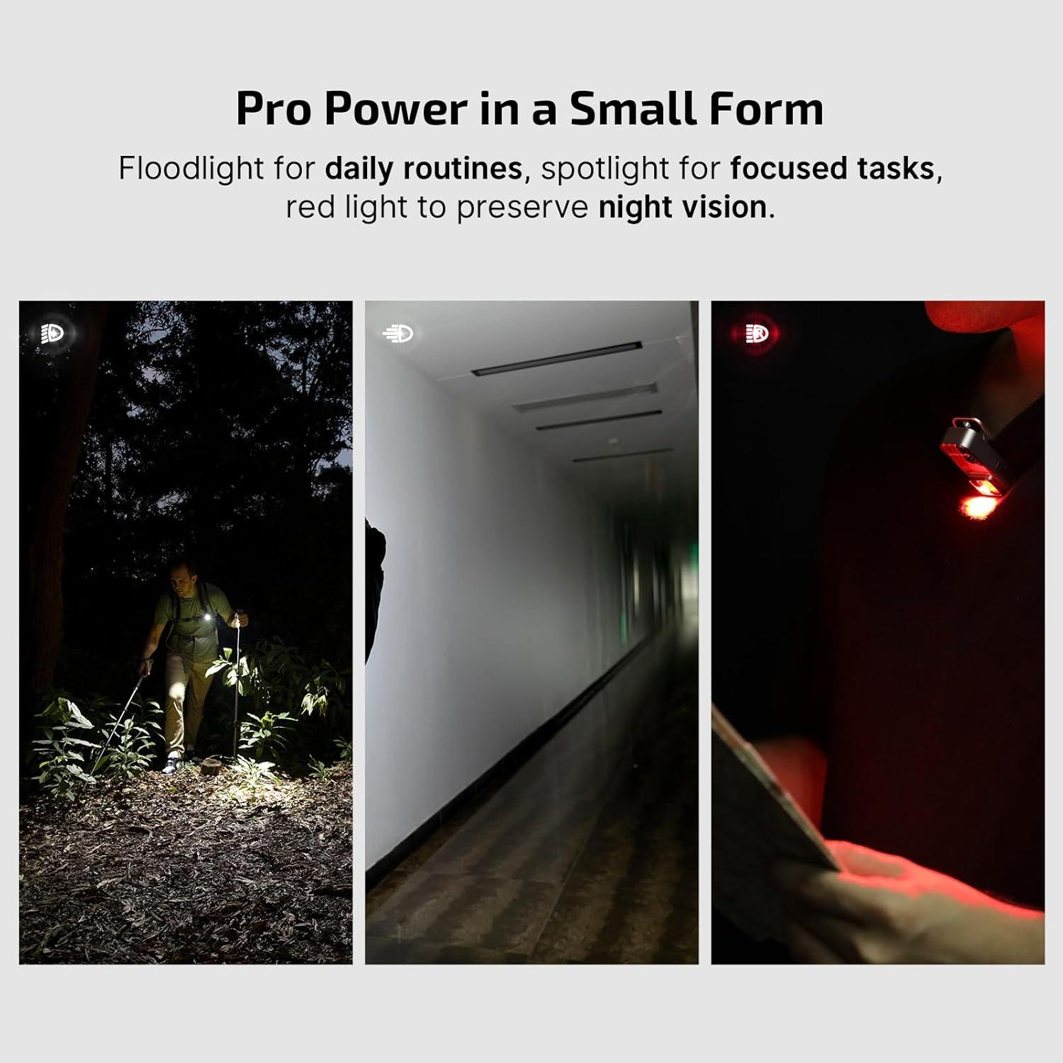 imageOLIGHT Oclip Pro EDC Flashlight Clipon Light Rechargeable 500 Lumens with Three Lighting Solutions TypeC Charging Magnetic Flash Lights for Outdoor or Indoor UsePatriotic Flag Engraved EditionStars  Stripes Edition