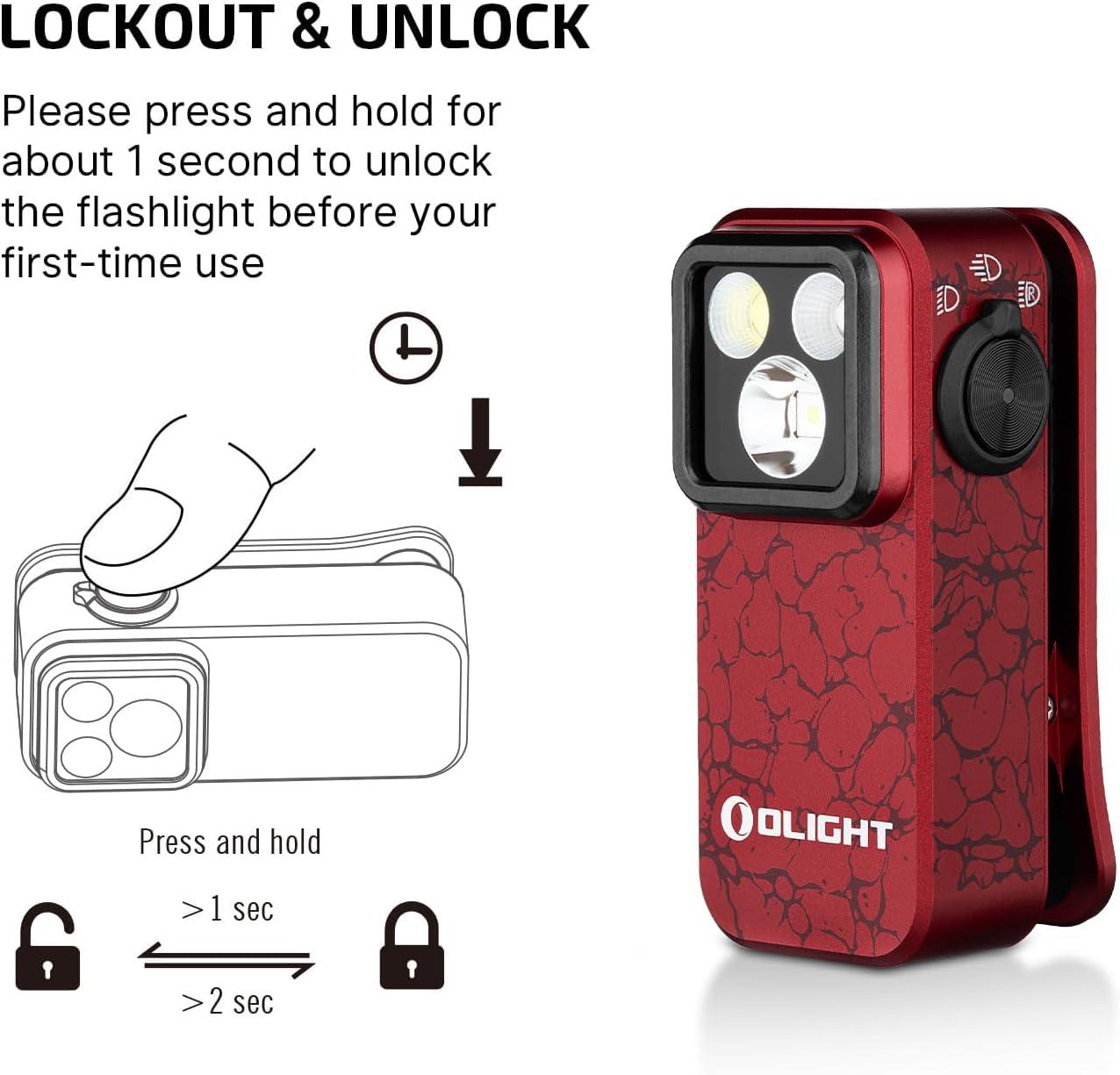 imageOLIGHT Oclip Pro EDC Flashlight Clipon Light Rechargeable 500 Lumens with Three Lighting Solutions TypeC Charging Magnetic Flash Lights for Outdoor or Indoor UsePatriotic Flag Engraved EditionCrackle Red