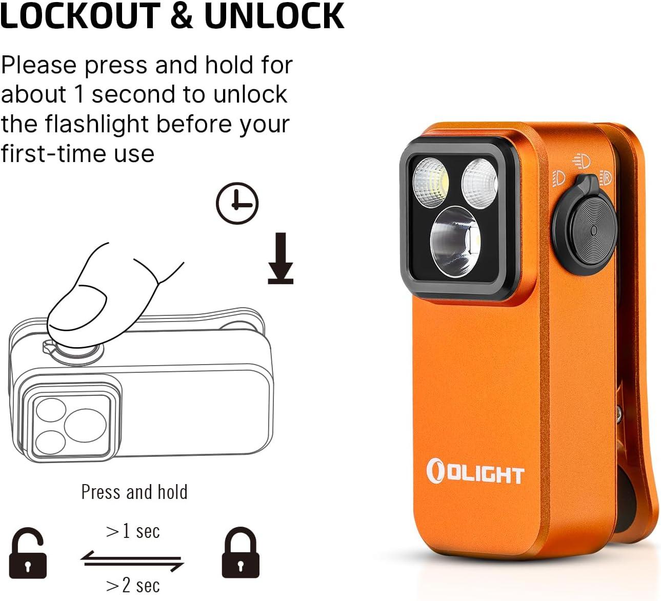 imageOLIGHT Oclip Pro EDC Flashlight Clipon Light Rechargeable 500 Lumens with Three Lighting Solutions TypeC Charging Magnetic Flash Lights for Outdoor or Indoor UsePatriotic Flag Engraved EditionOrange