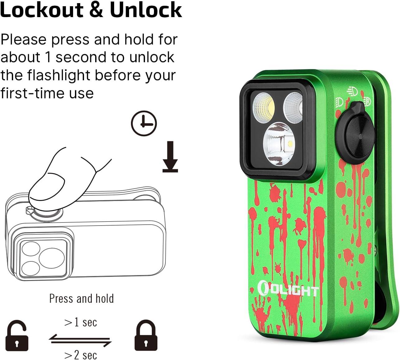imageOLIGHT Oclip Pro EDC Flashlight Clipon Light Rechargeable 500 Lumens with Three Lighting Solutions TypeC Charging Magnetic Flash Lights for Outdoor or Indoor UsePatriotic Flag Engraved EditionZombie Green