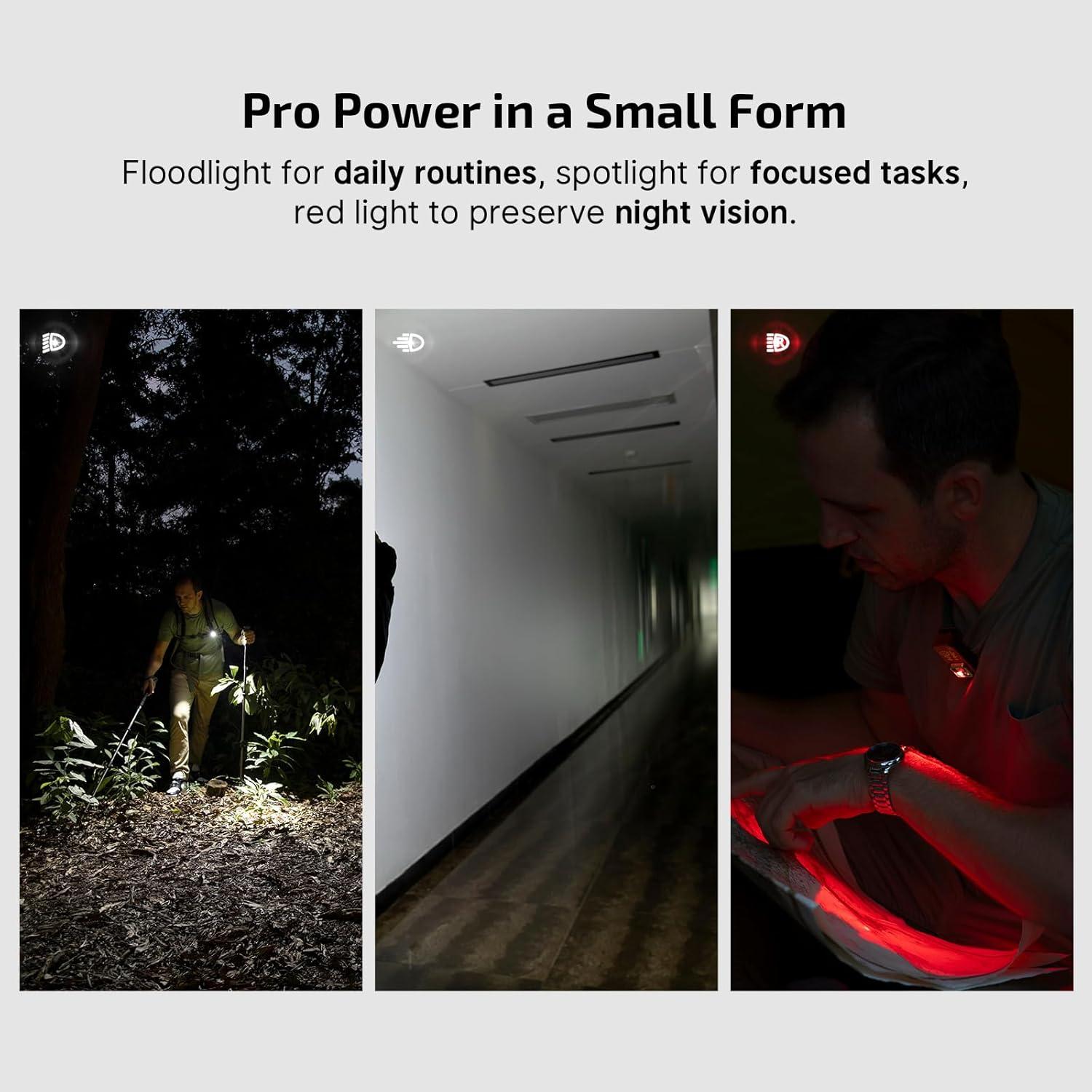 imageOLIGHT Oclip Pro EDC Flashlight Clipon Light Rechargeable 500 Lumens with Three Lighting Solutions TypeC Charging Magnetic Flash Lights for Outdoor or Indoor UsePatriotic Flag Engraved EditionRed
