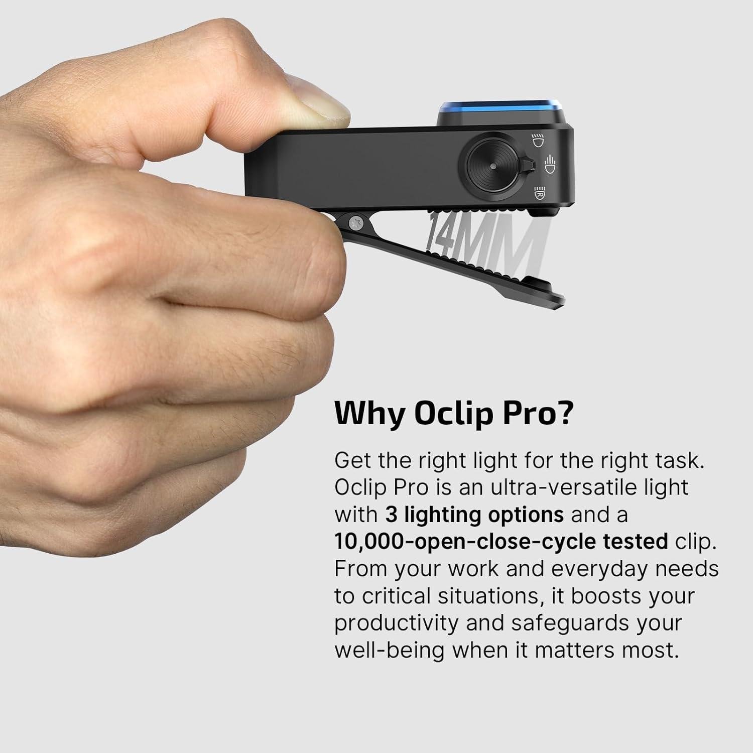 imageOLIGHT Oclip Pro EDC Flashlight Clipon Light Rechargeable 500 Lumens with Three Lighting Solutions TypeC Charging Magnetic Flash Lights for Outdoor or Indoor UsePatriotic Flag Engraved EditionBlack
