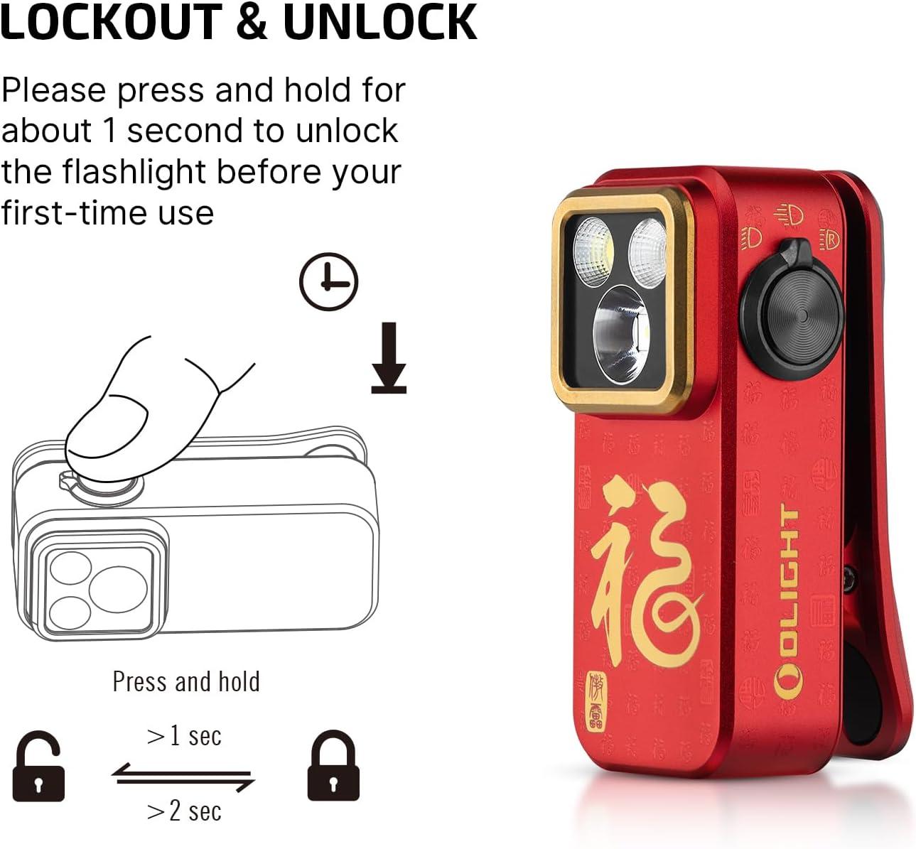 imageOLIGHT Oclip Pro EDC Flashlight Clipon Light Rechargeable 500 Lumens with Three Lighting Solutions TypeC Charging Magnetic Flash Lights for Outdoor or Indoor UsePatriotic Flag Engraved EditionRed