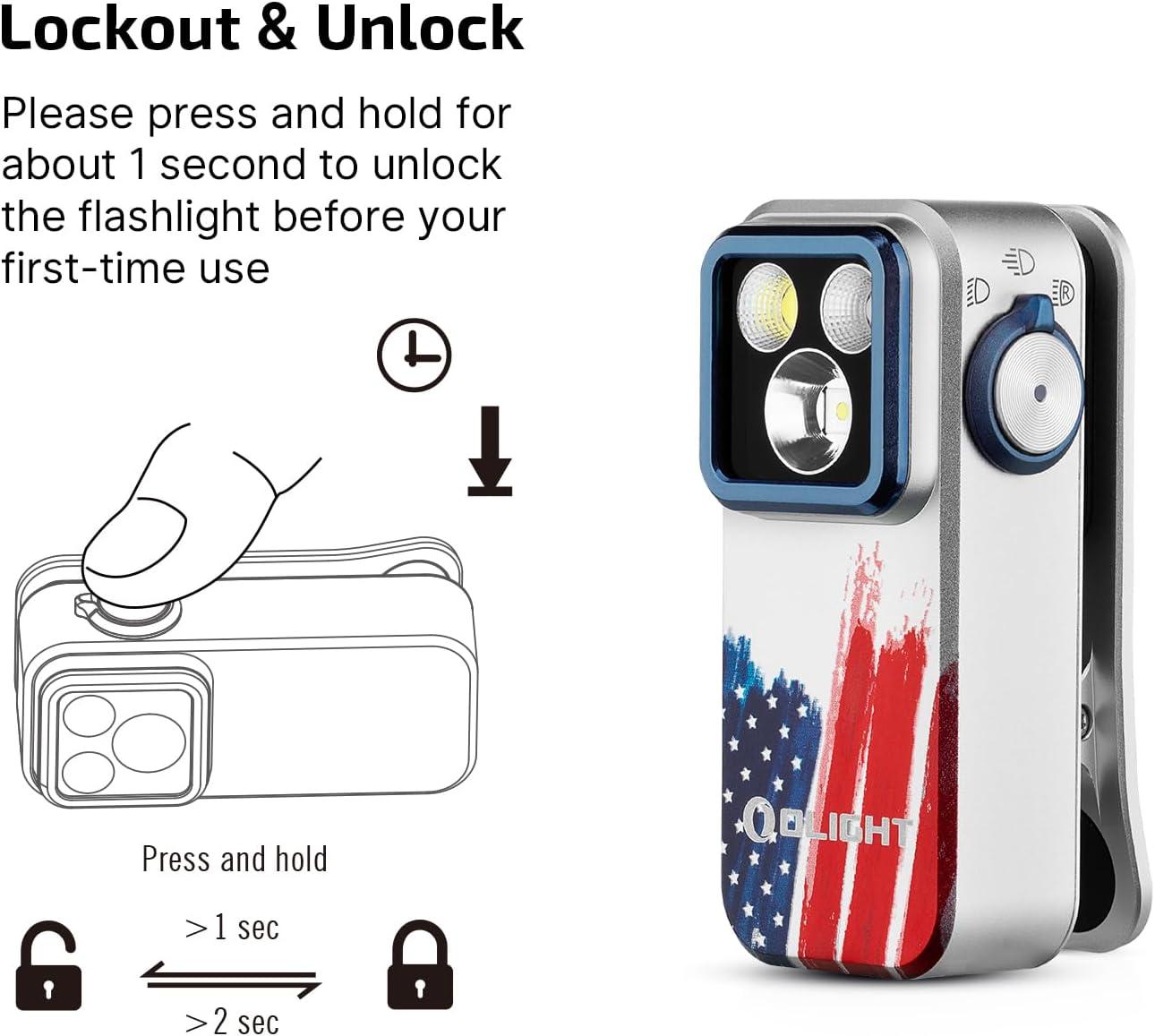 imageOLIGHT Oclip Pro EDC Flashlight Clipon Light Rechargeable 500 Lumens with Three Lighting Solutions TypeC Charging Magnetic Flash Lights for Outdoor or Indoor UsePatriotic Flag Engraved EditionStars  Stripes Edition