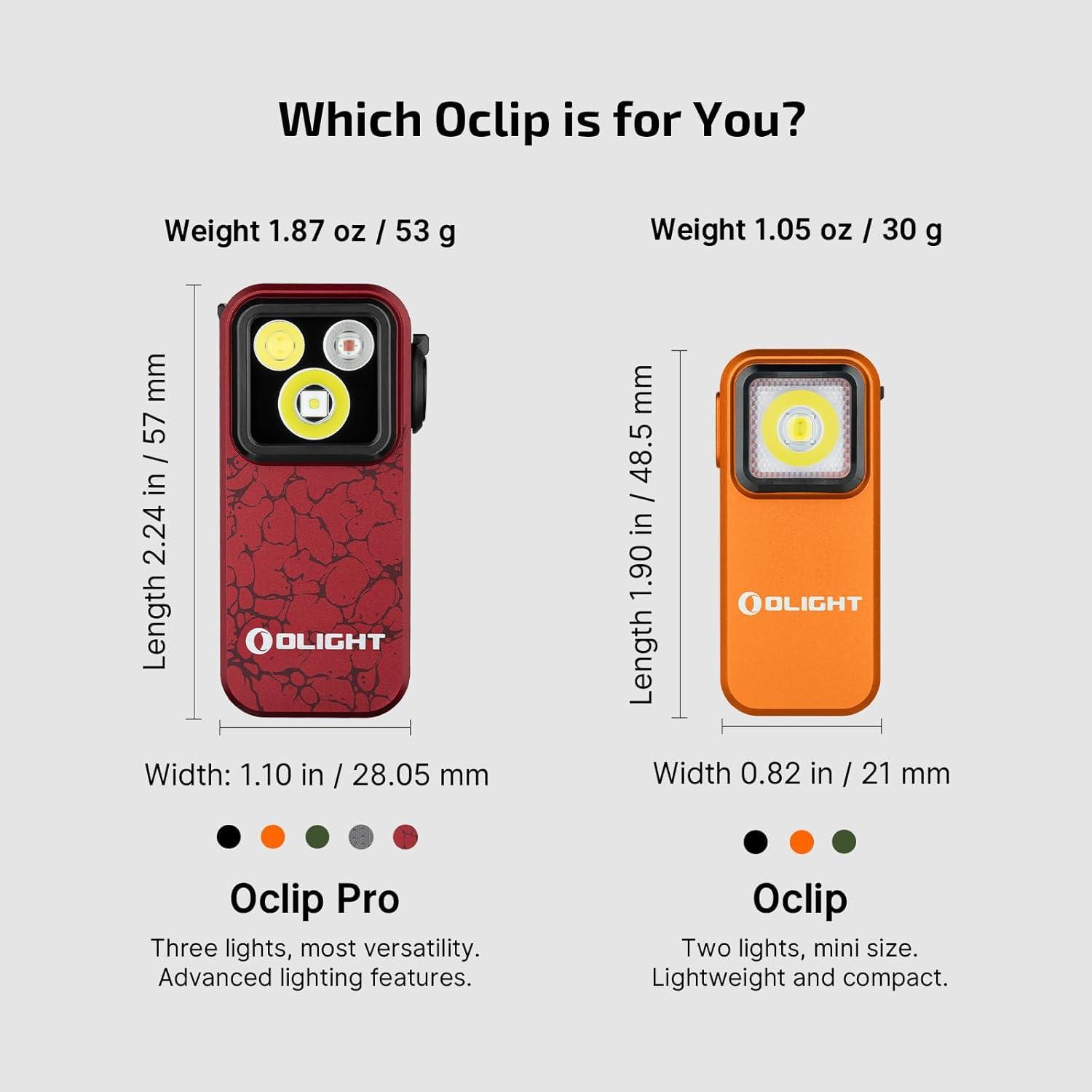 imageOLIGHT Oclip Pro EDC Flashlight Clipon Light Rechargeable 500 Lumens with Three Lighting Solutions TypeC Charging Magnetic Flash Lights for Outdoor or Indoor UsePatriotic Flag Engraved EditionCrackle Red