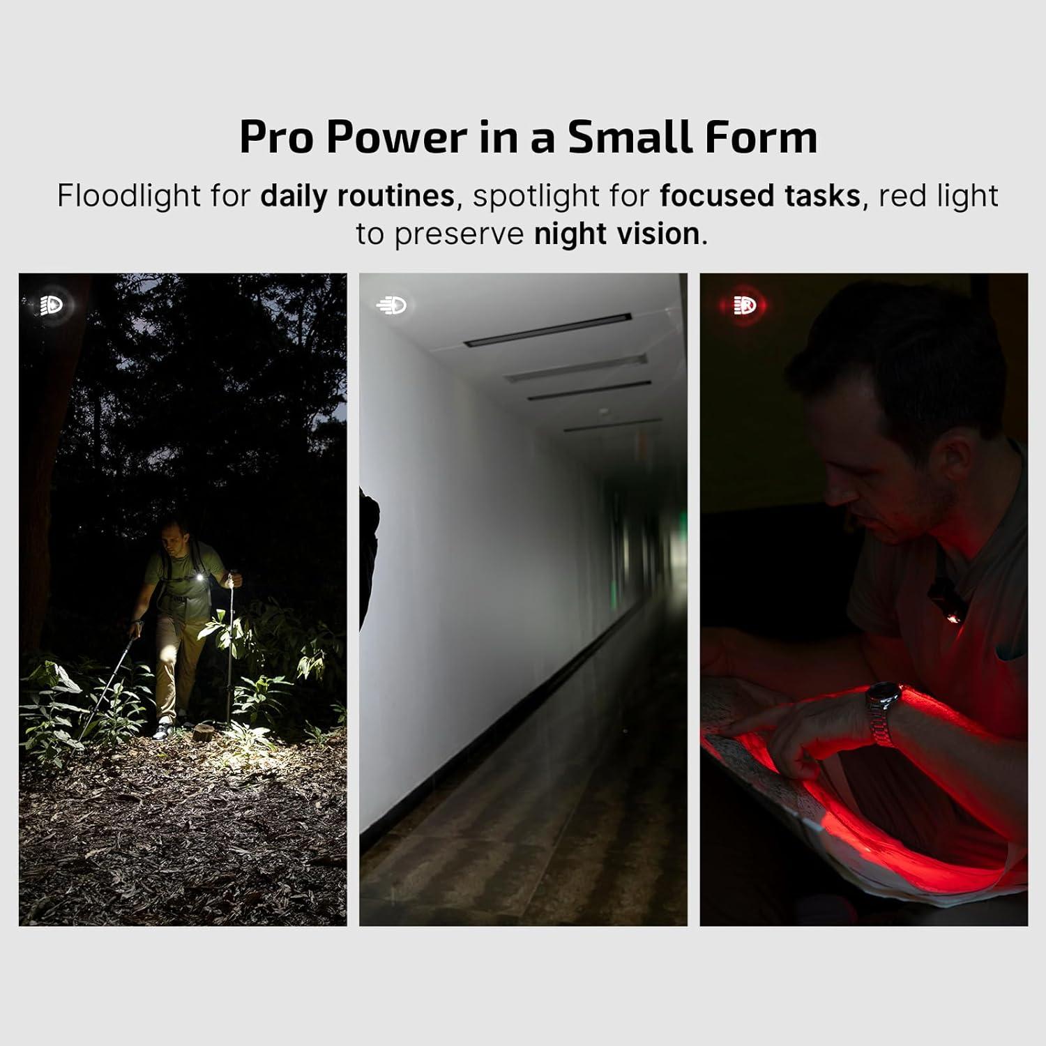imageOLIGHT Oclip Pro EDC Flashlight Clipon Light Rechargeable 500 Lumens with Three Lighting Solutions TypeC Charging Magnetic Flash Lights for Outdoor or Indoor UsePatriotic Flag Engraved EditionCrackle Red