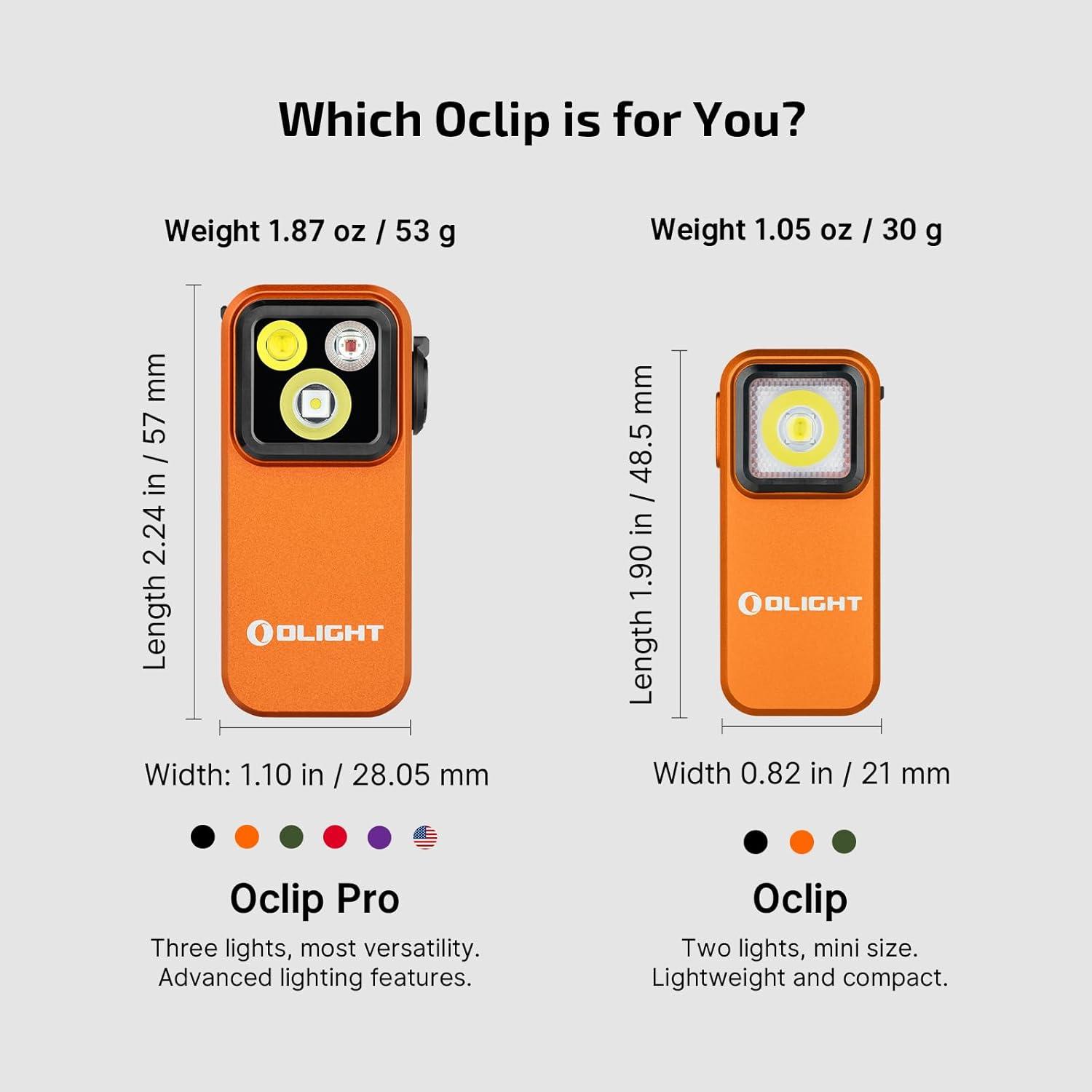 imageOLIGHT Oclip Pro EDC Flashlight Clipon Light Rechargeable 500 Lumens with Three Lighting Solutions TypeC Charging Magnetic Flash Lights for Outdoor or Indoor UsePatriotic Flag Engraved EditionOrange