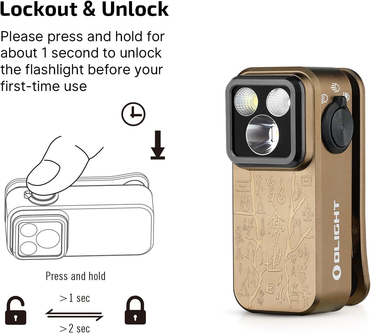 imageOLIGHT Oclip Pro EDC Flashlight Clipon Light Rechargeable 500 Lumens with Three Lighting Solutions TypeC Charging Magnetic Flash Lights for Outdoor or Indoor UsePatriotic Flag Engraved EditionDesert Tan