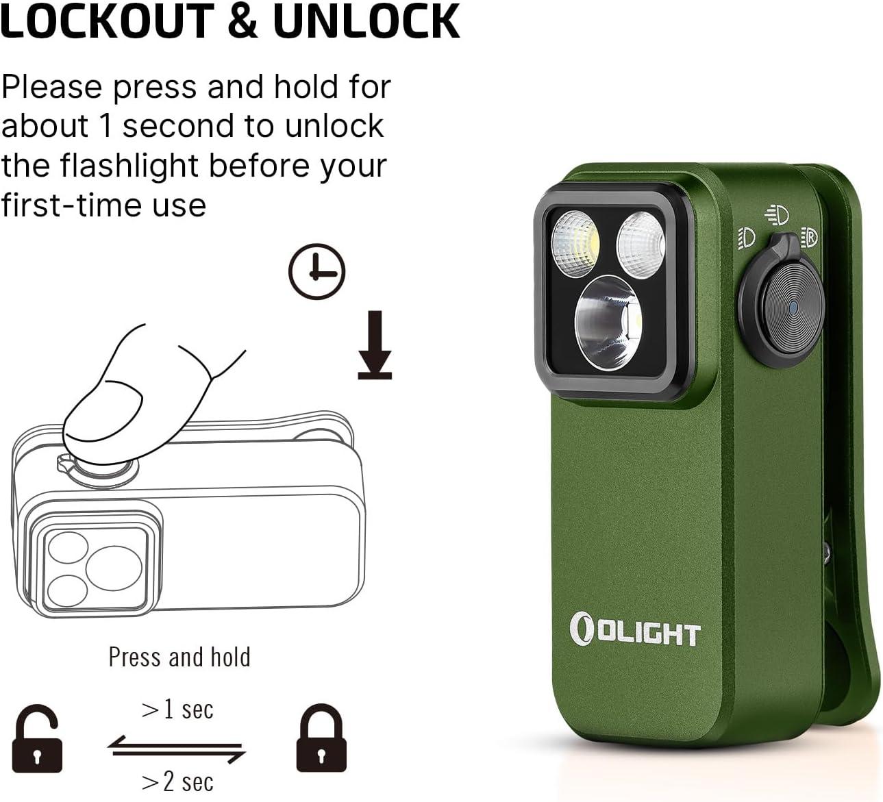 imageOLIGHT Oclip Pro EDC Flashlight Clipon Light Rechargeable 500 Lumens with Three Lighting Solutions TypeC Charging Magnetic Flash Lights for Outdoor or Indoor UsePatriotic Flag Engraved EditionOD Greeen