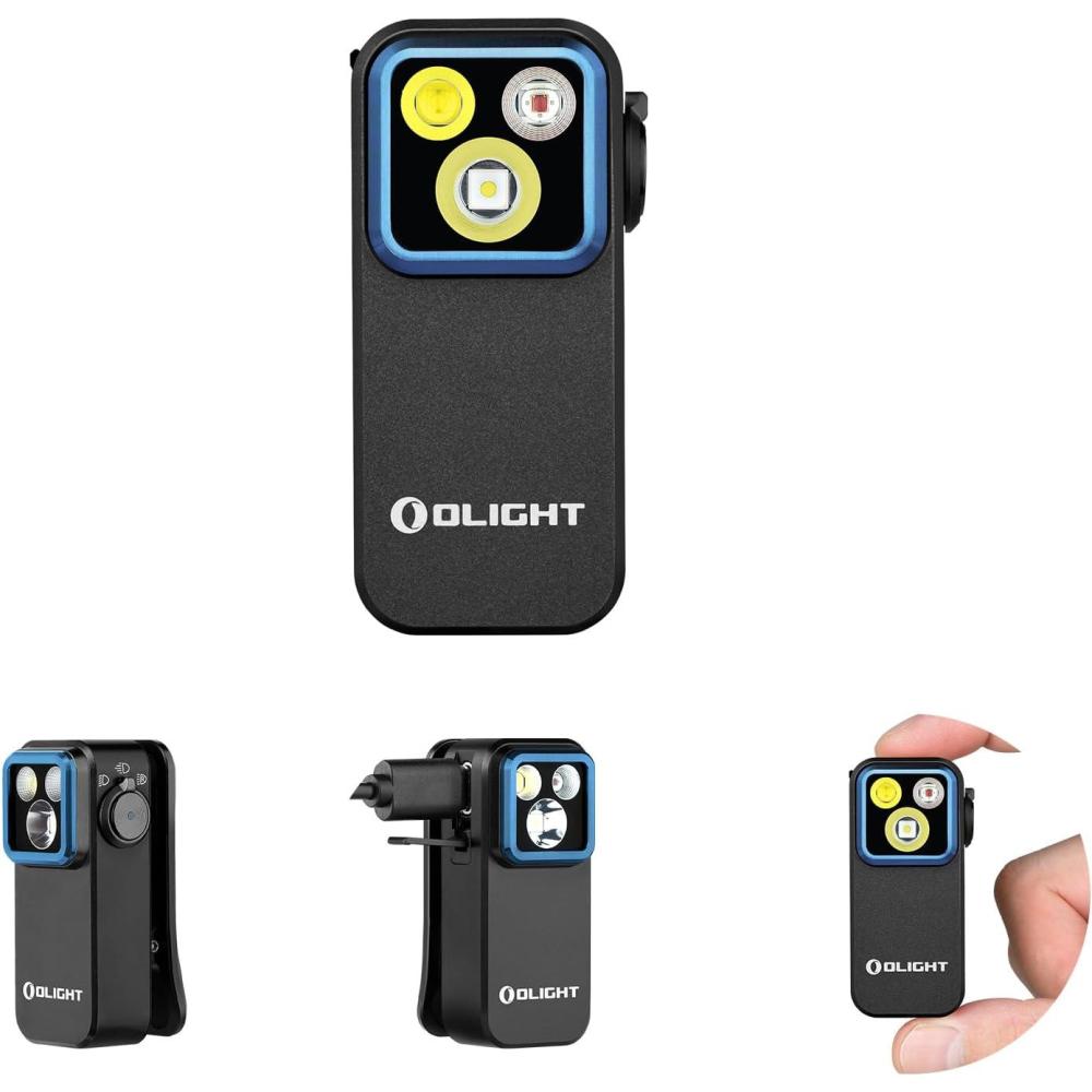 imageOLIGHT Oclip Pro EDC Flashlight Clipon Light Rechargeable 500 Lumens with Three Lighting Solutions TypeC Charging Magnetic Flash Lights for Outdoor or Indoor UsePatriotic Flag Engraved EditionBlack