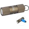 imageOLIGHT i1R 2 EOS 150 Lumens Tiny Rechargeable Keychain Flashlight EDC Mini LED Keyring Light with Builtin Battery for Camping Hiking Dog Walking etc Desert TanDesert Tan