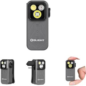 imageOLIGHT Oclip Pro EDC Flashlight Clipon Light Rechargeable 500 Lumens with Three Lighting Solutions TypeC Charging Magnetic Flash Lights for Outdoor or Indoor UsePatriotic Flag Engraved EditionGray