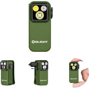 imageOLIGHT Oclip Pro EDC Flashlight Clipon Light Rechargeable 500 Lumens with Three Lighting Solutions TypeC Charging Magnetic Flash Lights for Outdoor or Indoor UsePatriotic Flag Engraved EditionOD Greeen