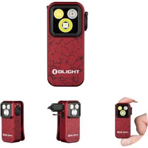 imageOLIGHT Oclip Pro EDC Flashlight Clipon Light Rechargeable 500 Lumens with Three Lighting Solutions TypeC Charging Magnetic Flash Lights for Outdoor or Indoor UsePatriotic Flag Engraved EditionCrackle Red