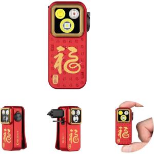 imageOLIGHT Oclip Pro EDC Flashlight Clipon Light Rechargeable 500 Lumens with Three Lighting Solutions TypeC Charging Magnetic Flash Lights for Outdoor or Indoor UsePatriotic Flag Engraved EditionRed
